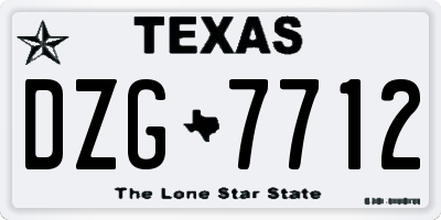TX license plate DZG7712