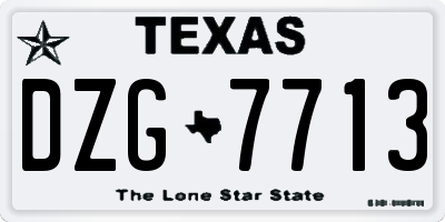 TX license plate DZG7713