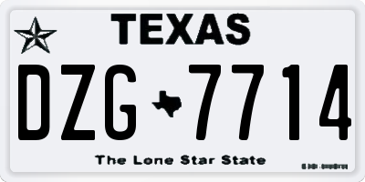 TX license plate DZG7714