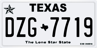 TX license plate DZG7719