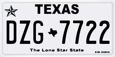TX license plate DZG7722