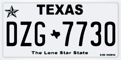 TX license plate DZG7730