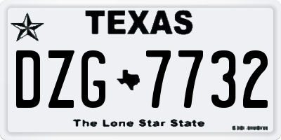 TX license plate DZG7732