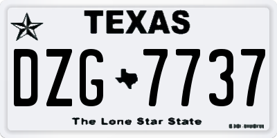 TX license plate DZG7737