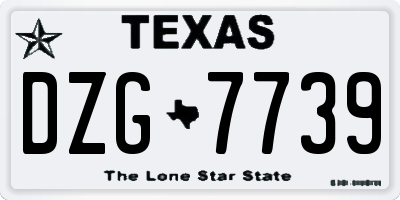 TX license plate DZG7739
