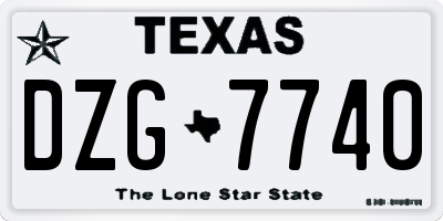 TX license plate DZG7740