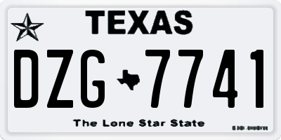 TX license plate DZG7741