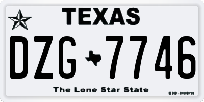 TX license plate DZG7746