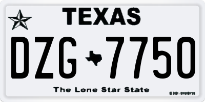 TX license plate DZG7750