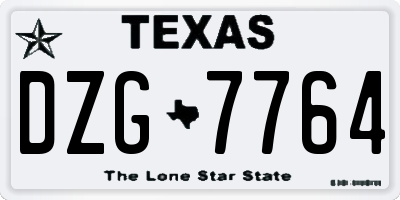 TX license plate DZG7764