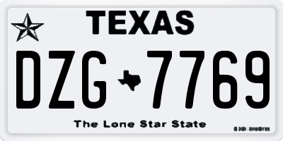 TX license plate DZG7769
