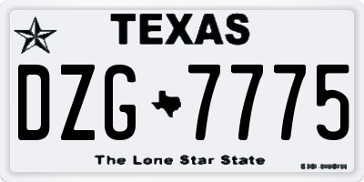 TX license plate DZG7775