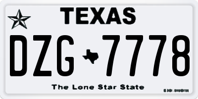 TX license plate DZG7778