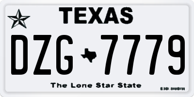 TX license plate DZG7779
