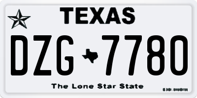 TX license plate DZG7780
