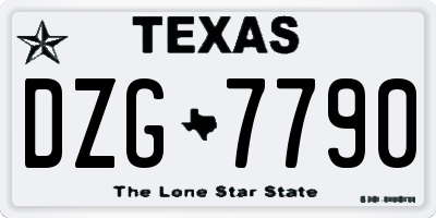 TX license plate DZG7790
