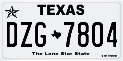 TX license plate DZG7804