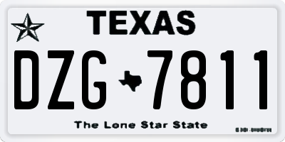 TX license plate DZG7811