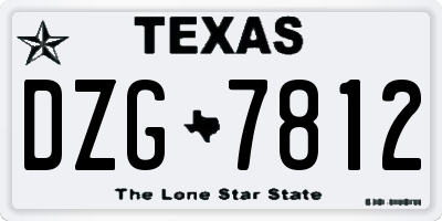 TX license plate DZG7812