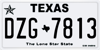 TX license plate DZG7813