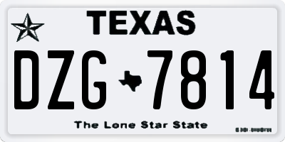 TX license plate DZG7814