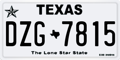 TX license plate DZG7815
