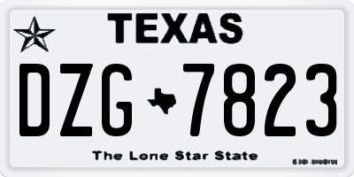 TX license plate DZG7823