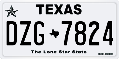 TX license plate DZG7824