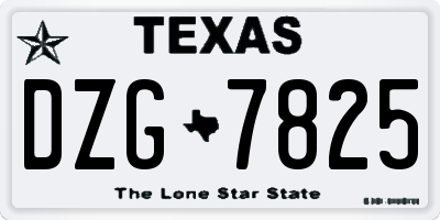 TX license plate DZG7825