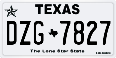 TX license plate DZG7827