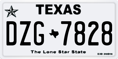 TX license plate DZG7828