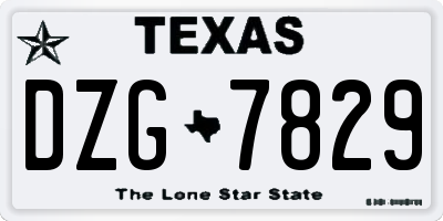 TX license plate DZG7829