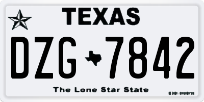 TX license plate DZG7842