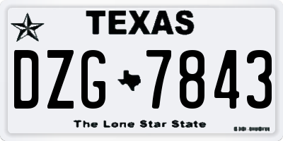 TX license plate DZG7843
