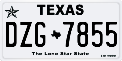TX license plate DZG7855