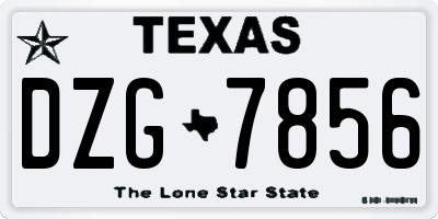 TX license plate DZG7856