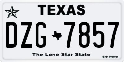 TX license plate DZG7857