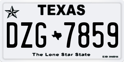 TX license plate DZG7859