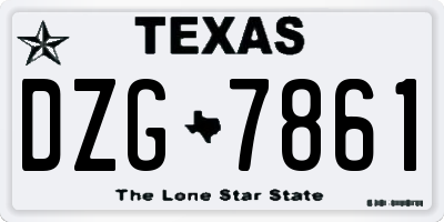 TX license plate DZG7861