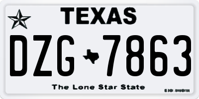 TX license plate DZG7863