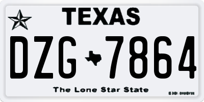 TX license plate DZG7864