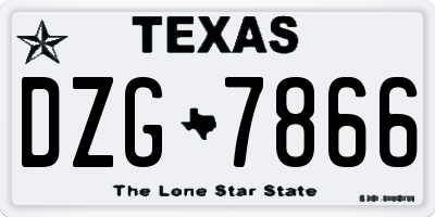TX license plate DZG7866