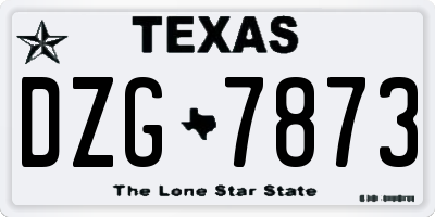 TX license plate DZG7873