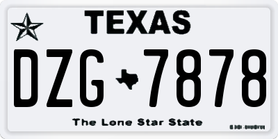 TX license plate DZG7878