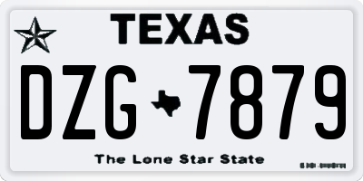 TX license plate DZG7879