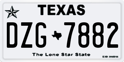 TX license plate DZG7882