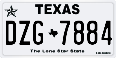 TX license plate DZG7884