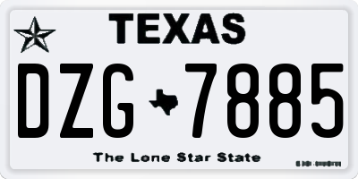 TX license plate DZG7885