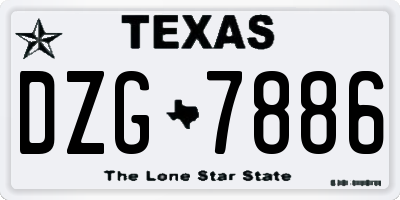 TX license plate DZG7886