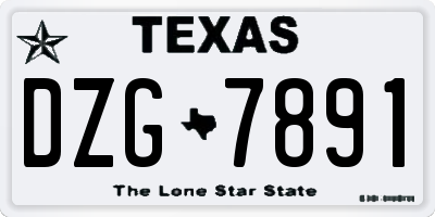 TX license plate DZG7891